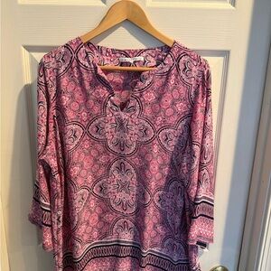 Violet & Claire Pink and Navy Paisley Tunic
